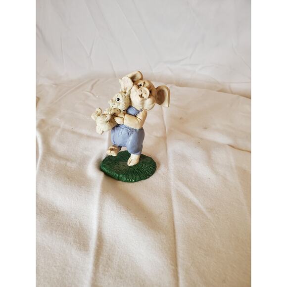Enesco Kathy Wise Pig Figure, Pig with Bunny - Picture 1 of 3